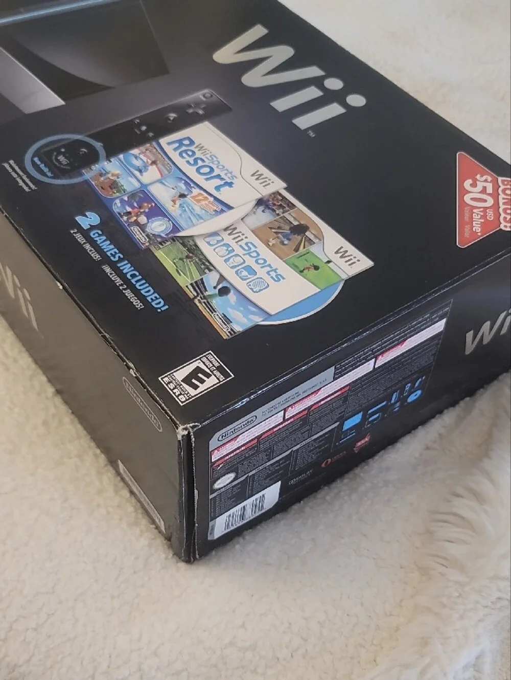 Nintendo Wii Black Console Bundle with White Logo